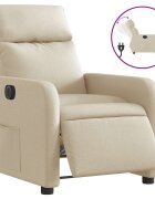 vidaXL Elektrické polohovací křeslo krémové textil