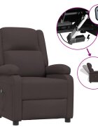 vidaXL Elektrické polohovací křeslo tmavě hnědé textil