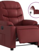 vidaXL Elektrické polohovací křeslo vínové umělá kůže