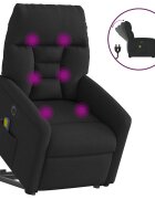 vidaXL Elektrické zvedací masážní polohovací křeslo černé textil