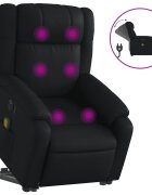 vidaXL Elektrické zvedací masážní polohovací křeslo černé umělá kůže