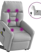 vidaXL Elektrické zvedací masážní polohovací křeslo obláčkově šedé