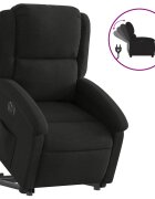 vidaXL Elektrické zvedací polohovací křeslo černé textil