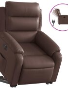 vidaXL Elektrické zvedací polohovací křeslo hnědé umělá kůže