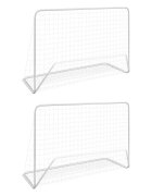 vidaXL Fotbalové branky 2 ks se sítí 182 x 61 x 122 cm ocelové bílé