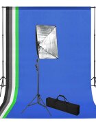 vidaXL Foto studio set s fotopozadím a softboxem