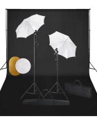 vidaXL Foto studio set s lampami deštníky pozadím a odraznou deskou