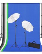 vidaXL Foto studio set s pozadím osvětlením a deštníky