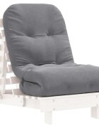vidaXL Futonová rozkládací pohovka s matrací bílá 60x206x11cm borovice