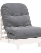 vidaXL Futonová rozkládací pohovka s matrací bílá 70x206x11cm borovice