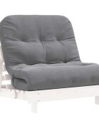 vidaXL Futonová rozkládací pohovka s matrací bílá 90x206x11cm borovice
