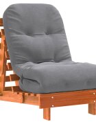 vidaXL Futonová rozkládací pohovka s matrací voskově hnědá 60x206x11cm