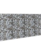 vidaXL Gabionová zeď s víky z pozinkované oceli 200 x 20 x 85 cm