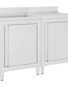vidaXL Gastro kuchyňská dřezová skříňka nerezová ocel 120 x 60 x 96 cm