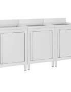 vidaXL Gastro kuchyňské dřezové skříňky 3 ks nerezová ocel