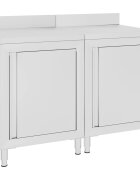 vidaXL Gastro pracovní stůl se skříňkou 120 x 60 x 96 cm nerezová ocel