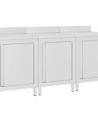 vidaXL Gastro pracovní stůl se skříňkou 180 x 60 x 96 cm nerezová ocel