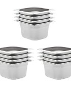 vidaXL Gastronádoby 12 ks GN 1/6 100 mm nerezová ocel