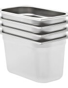 vidaXL Gastronádoby 4 ks GN 1/4 150 mm nerezová ocel