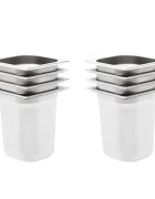 vidaXL Gastronádoby 8 ks GN 1/6 200 mm nerezová ocel