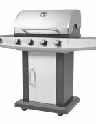 vidaXL Gril na plynové barbecue s kolem Stříbrná Ocel s kovovou hadicí