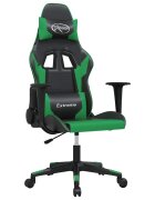 vidaXL Herní židle černá a zelená umělá kůže