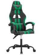 vidaXL Herní židle černá a zelená umělá kůže