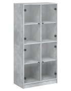 vidaXL Highboard s dvířky betonově šedý 68x37x142 cm kompozitní dřevo
