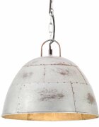 vidaXL Industriální vintage závěsné svítidlo 25 W stříbrné kulaté 31cm