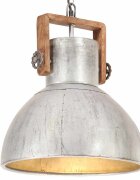 vidaXL Industriální závěsné svítidlo 25 W stříbrné kulaté 40 cm E27