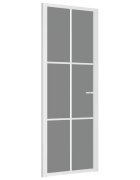 vidaXL Interiérové dveře 76 x 2015 cm bílé ESG sklo a hliník