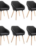 vidaXL Jídelní židle 6 ks černé textil