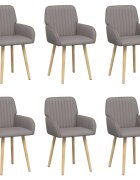 vidaXL Jídelní židle 6 ks Textil Taupe 565 x 50 x 875 cm