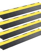 vidaXL Kabelové ochranné mosty 4 ks 2 kanálky gumové 1015 cm