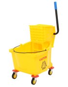 vidaXL Kbelík na mop se ždímačkou a kolečky žlutý 36 l polypropylen