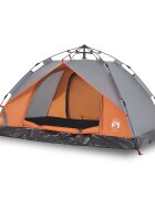 vidaXL Kempingový stan kupole pro 2 šedý a oranžový rychloupínací