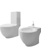 vidaXL Keramické WC a bidet bílé