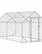 vidaXL Klec na kuřata Stříbrná 400 x 170 x 177 cm Pozinkovaná ocel