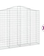 vidaXL Klenuté gabionové koše 2 ks 200x30x160/180cm pozinkované železo