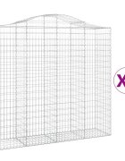 vidaXL Klenuté gabionové koše 2 ks 200x50x180/200cm pozinkované železo