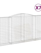 vidaXL Klenuté gabionové koše 7 ks 400x50x180/200cm pozinkované železo