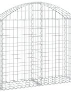 vidaXL Klenutý gabionový koš 100 x 30 x 80/100 cm pozinkované železo