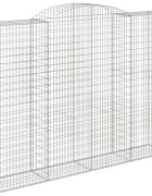 vidaXL Klenutý gabionový koš 300 x 50 x 220/240 cm pozinkované železo