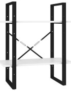 vidaXL Knihovna se 2 policemi bílá 60 x 30 x 70 cm kompozitní dřevo