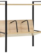 vidaXL Knihovna se 2 policemi černá a dub 52x28x59 cm kompozitní dřevo