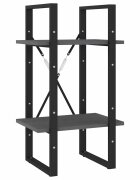 vidaXL Knihovna se 2 policemi šedá 40 x 30 x 70 cm masivní borovice