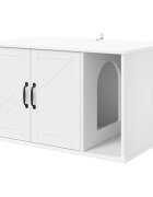 vidaXL Kočičí dům Bílá 85 x 55 x 505 cm Kompozitní dřevo