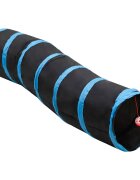 vidaXL Kočičí tunel ve tvaru S černý a modrý 122 cm polyester