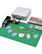 vidaXL Kombinovaný set poker/blackjack s 600 laserovými žetony hliník