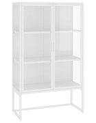 vidaXL Komoda bílá 80 x 35 x 135 cm ocel a tvrzené sklo